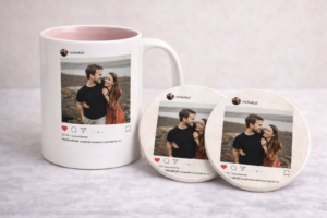 4 coaster set +mug