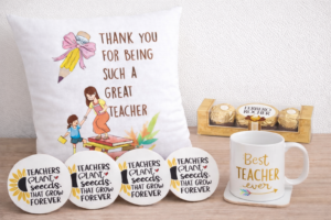 Cushion+mug + coaster+chocolate