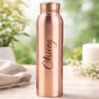 Personalized copper water bottle close-up