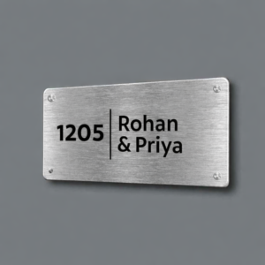 Modern Stainless Steel Name Plate